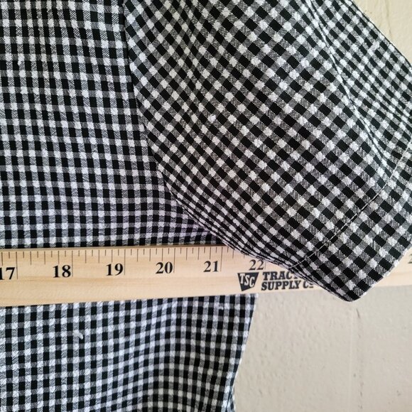 Vintage Grandmacore Blouse Women's Large Embroidered Gingham Cottagecore - Picture 6 of 8